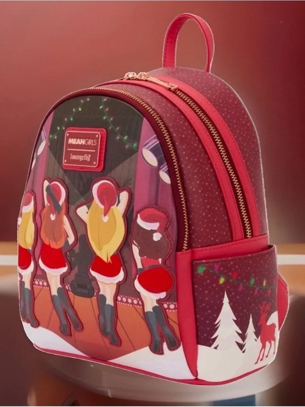 NEW w Tags Loungefly MEAN GIRLS Winter Talent Show Christmas Lights Up Backpack